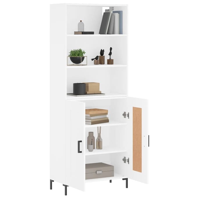 vidaXL - Hoge - kast - 69,5x34x180 - cm - bewerkt - hout - wit