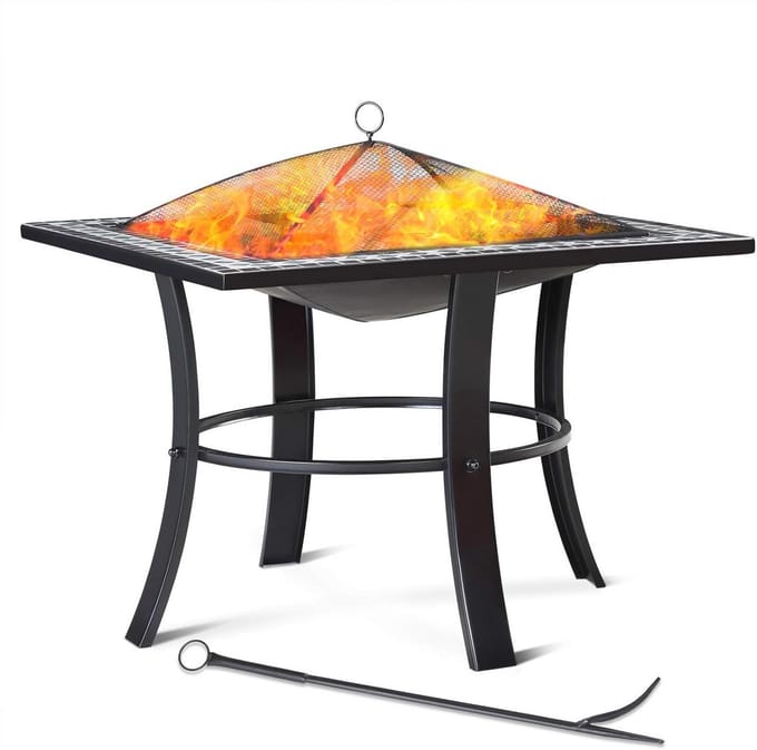 Vierkante Vuurkorf met Mozaïek Design - 76 cm