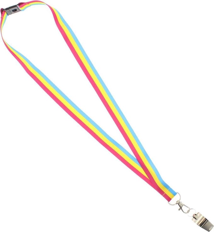 Zac's Alter Ego Sleutelkoord/Lanyard Pansexual met fluitje Multicolours