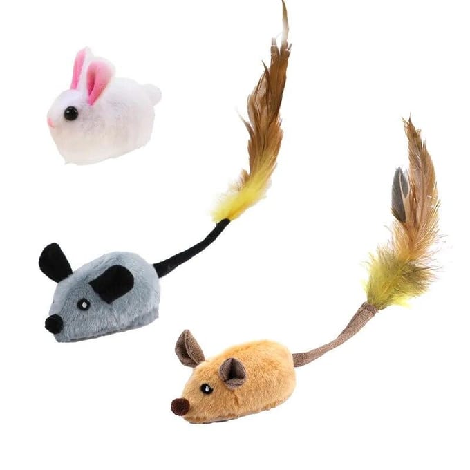 Smart Running Mouse Cat Toy Interactief bewegend elektrisch Cat Teaser-speelgoed Simulatie Muizen Kitten Zelfspelend knuffels geel