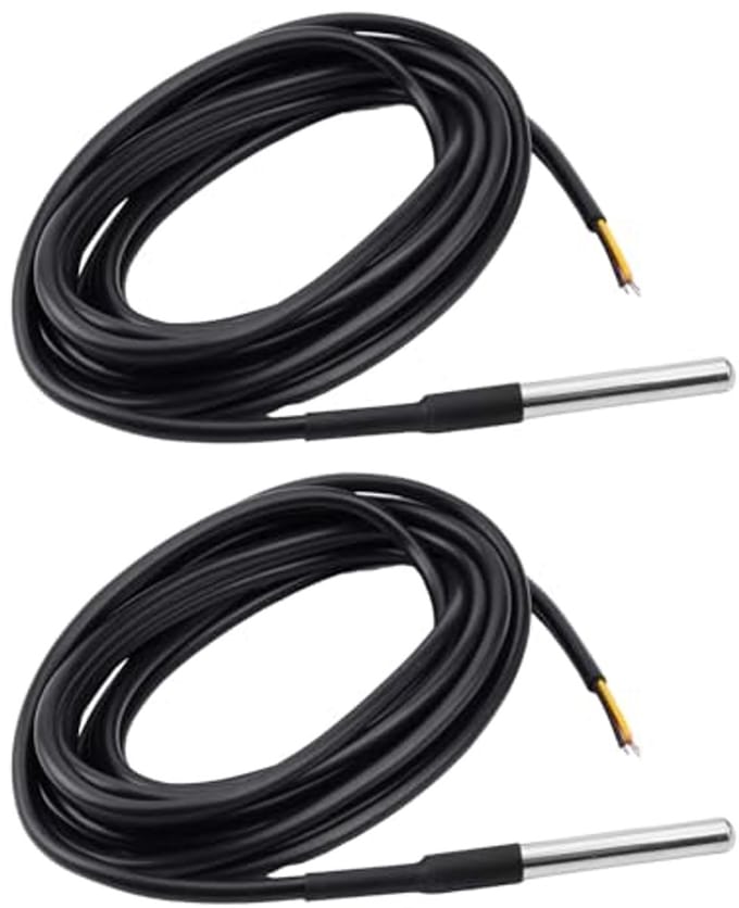 Temperatuursensoren 2 stuks met 10 meter kabel - Waterdicht, Digitale en Compatibel met Arduino en Raspberry Pi