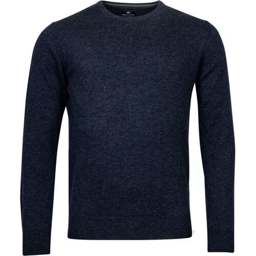 Baileys Trui Crew Neck Lambswool Single Knit Navy / male