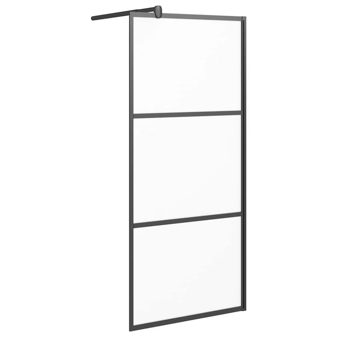 vidaXL - Douche - schermen - Zwart - 80 - x - 195 - cm - Glas - en - Aluminium