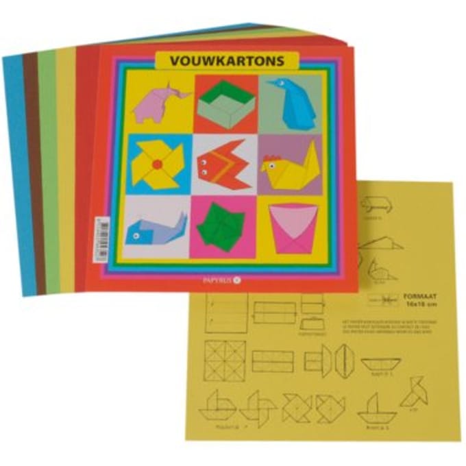 Vouwkartons vierkant 16x16cm 105gram assorti 40 vel