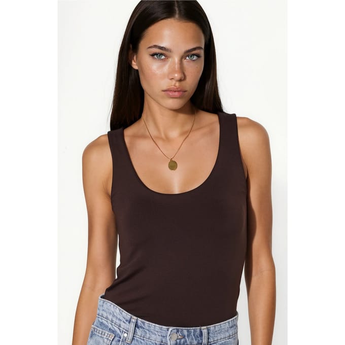 U Kraag Gebreide Tube Top