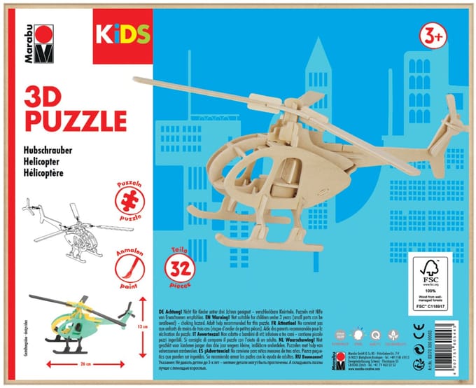Marabu 0317000000003 puzzel 3D-puzzel 32 stuk(s) Voertuigen