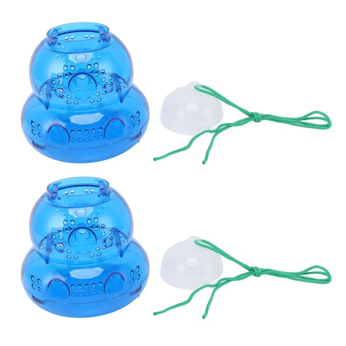 2 Sets Bijenvallen Vanger Plastic Hangende Kalebasvormige Wespen Timmerman Bijenvallen voor Buiten blue