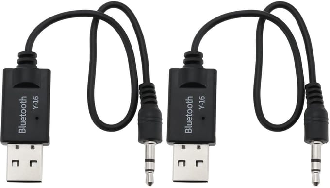 Dailygoods - USB Bluetooth naar AUX Kabel - Bluetooth 4.2 - Zwart - Audio Adapter - Geschikt voor Mini Cooper Gen 2 en 3 - 2 Stks