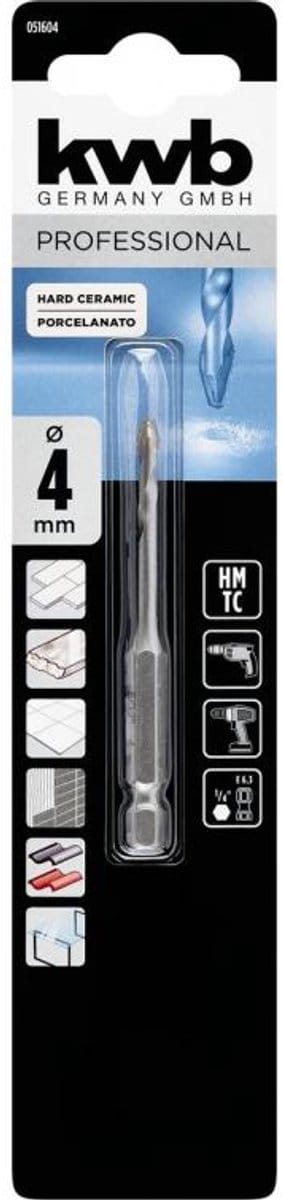 Hard keramiek boor 4 mm KWB