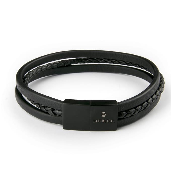 Paul McNeal MB0002BB Lederen Armband Lengte 21cm