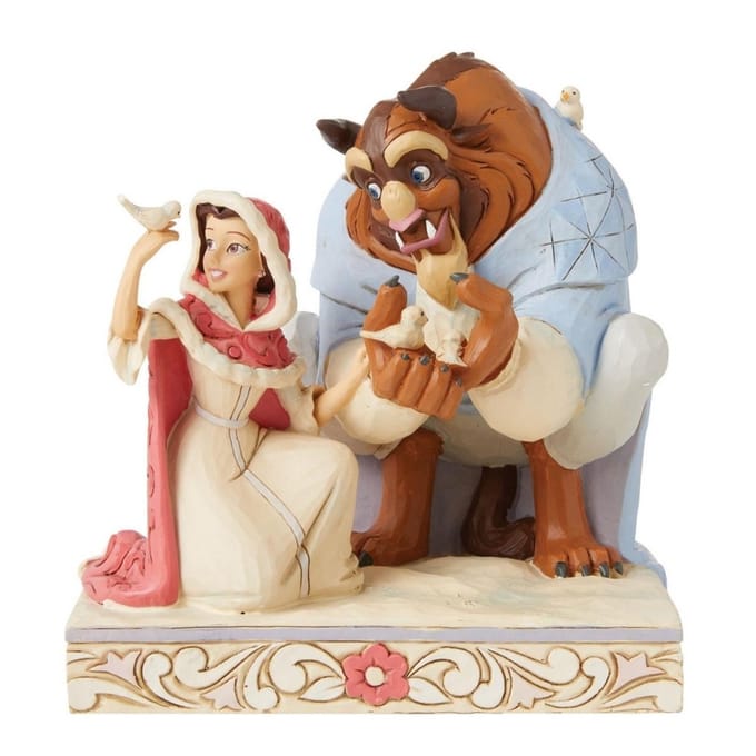 Disney Traditions - Belle & Beast 'Something There' - White Woodland