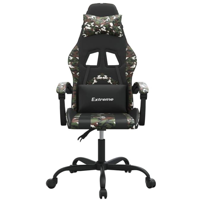 vidaXL - Gamestoel - kunstleer - zwart - en - camouflage