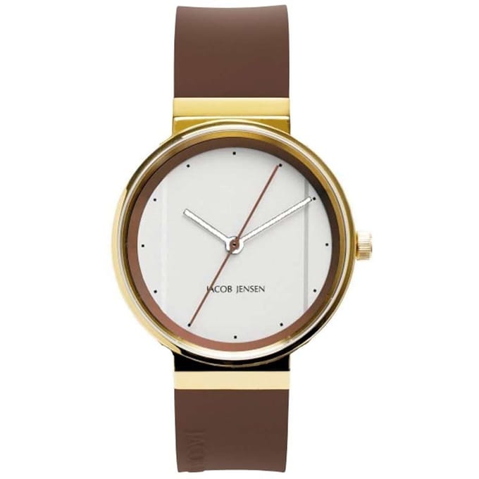 Jacob Jensen 758 horloge heren - bruin - edelstaal doubl�