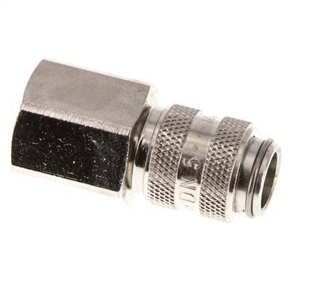 Vernikkeld Messing DN 5 Luchtkoppeling Snelkoppeling G 3/8 inch Binnendraad Double Shut-Off - CLS5-F-BN-SV-038