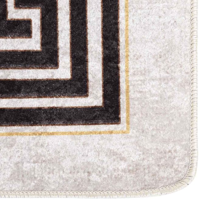 vidaXL - Vloerkleed - wasbaar - 80x150 - cm - lichtbeige