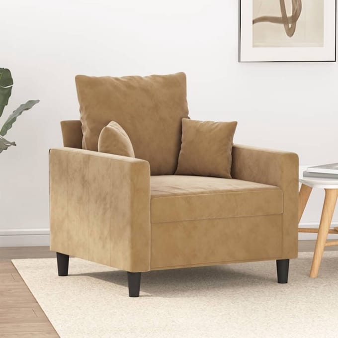 vidaXL - Fauteuil - 60 - cm - fluweel - bruin