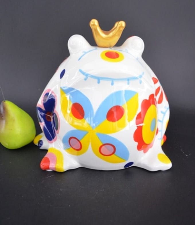 Pomme Pidou Large - Decoratie King Frog Freddy, Blossom Bliss, White