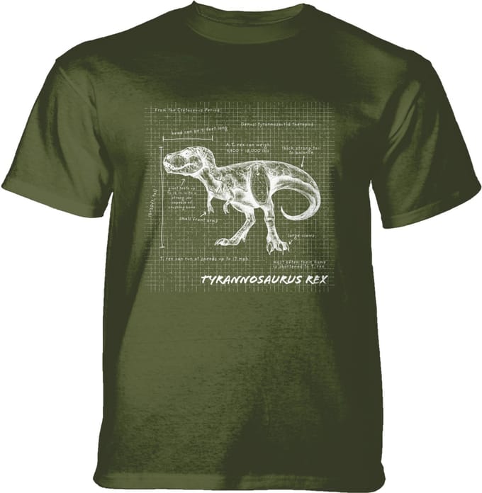 T-shirt T-Rex Fact Sheet Green M