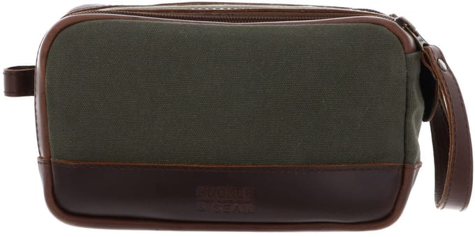 BUCKLE & SEAM toilettas Bruno Washbag STR Green / Blu donkergroen