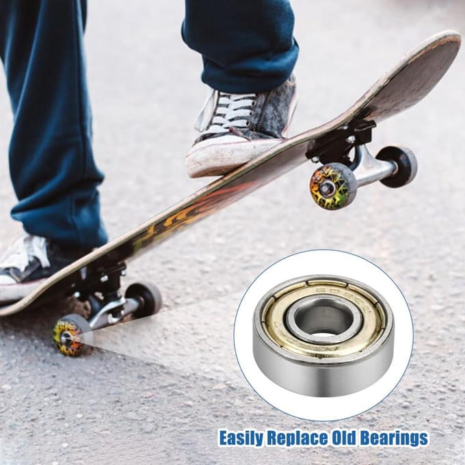 Allecto Plus - 20 stuks kogellagers 608ZZ ABEC - 8 x 22 x 7 mm - skateboard inliner scooter - metaal double shielded - groefkogellagers.