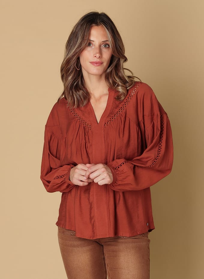 IVY BEAU Soumia Tops - Caramel - maat 46