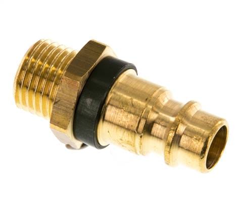 Messing DN 7.2 (Euro) Groen-Coded Luchtkoppeling Insteeknippel G 1/4 inch Buitendraad - CLP7-M-B-GRE-P-CD-014