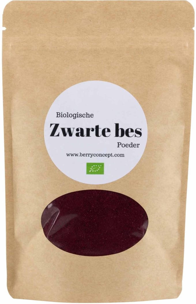Biologische zwarte bessen poeder 150 gram