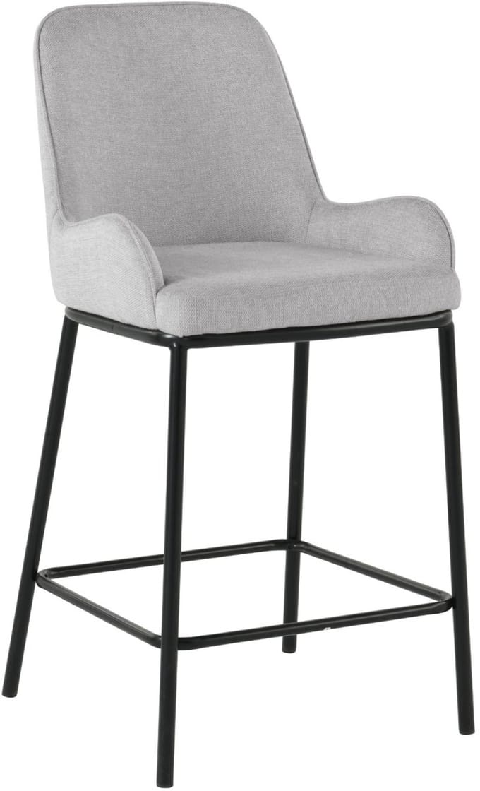 ExitoDesign SANTO - Gestoffeerde Hocker - Grijs - Metaal Basis - Ergonomisch