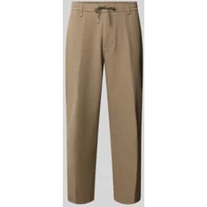 Tapered fit pantalon van strijkvriendelijk materiaal model 'T_CONVERT'