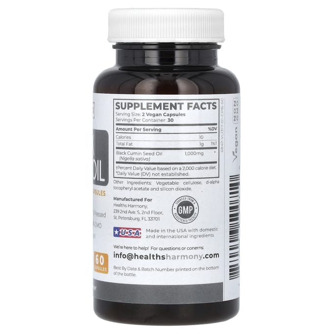 Zwarte Zaadolie, 60 Capsules (500 mg per capsule)