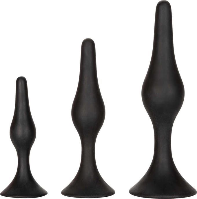 CalExotics - Silicone Anal Starter Kit - Anal Toys Buttplugs Zwart