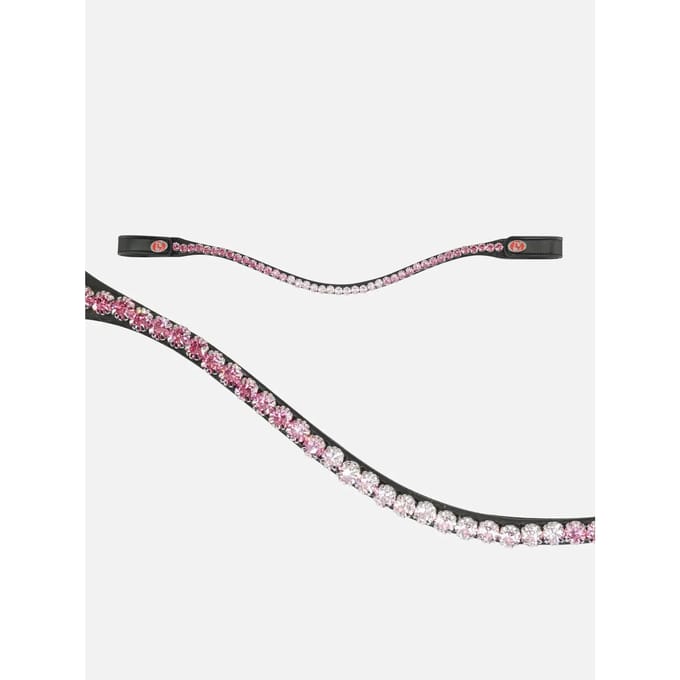 Bridal equitation ketting met kristallen Kieffer Flexiloop Luxe curved browband lined