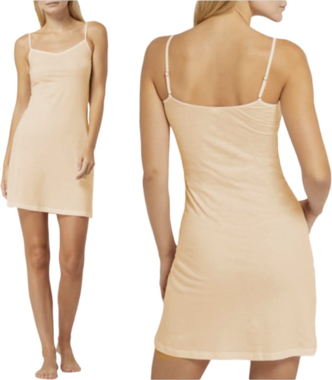Onderjurk - Beige - Bamboe - Middellang - 84cm - Maat S/M (812)