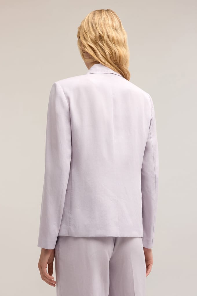 Motivi Single-breasted Linen Blend Lyocell Jacket Purple Größe: 32 | Blazer Outlet | Damen | Weiß