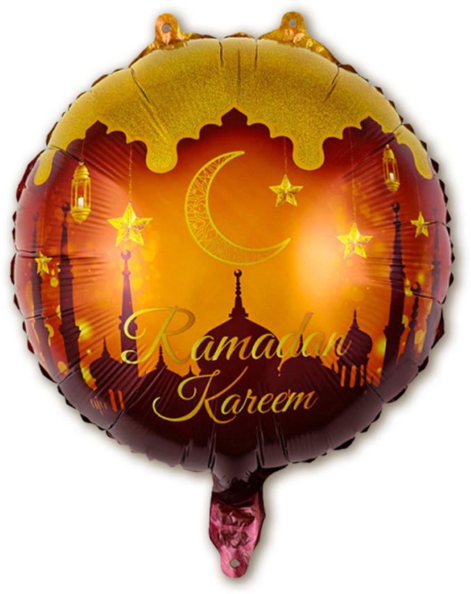 Q2P - Ramadan Decoratie - Ballon - Eid Mubarak - Feest Versiering - Islam - Helium Ballonnen - Oranje