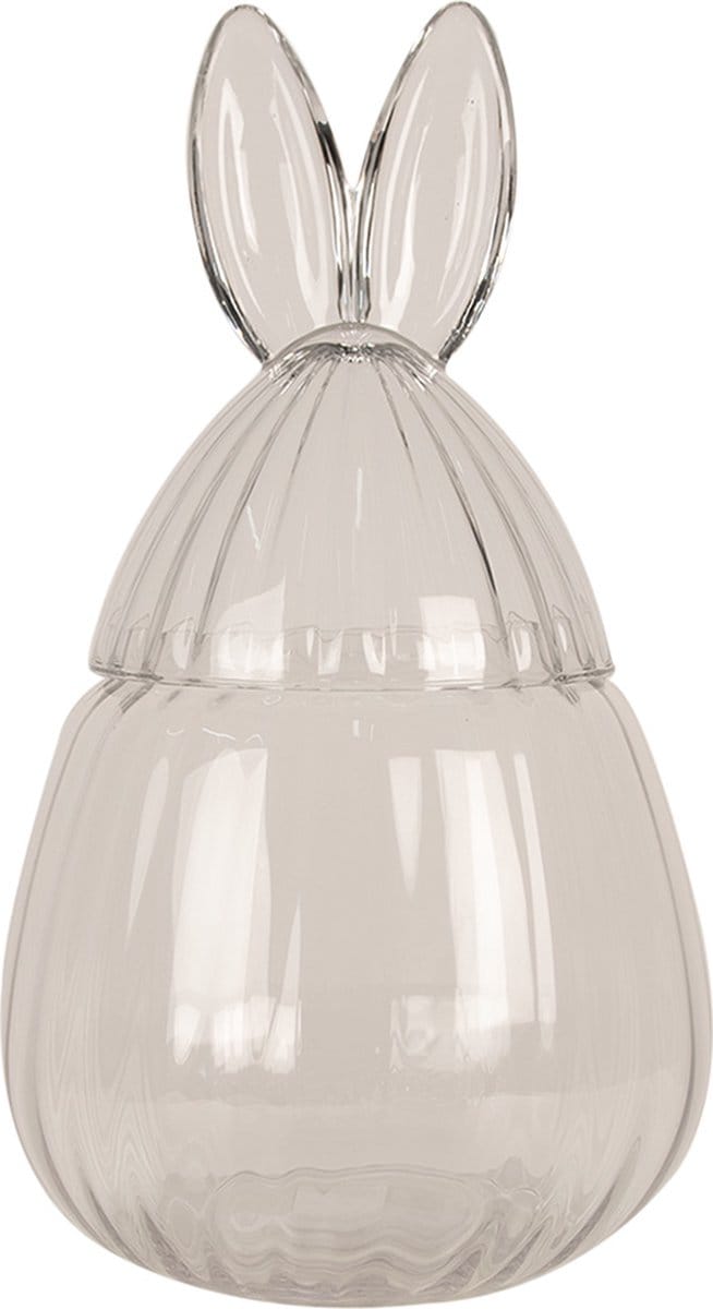 Clayre & Eef Glazen potje Ø 20x34 cm Transparant Glas Konijn
