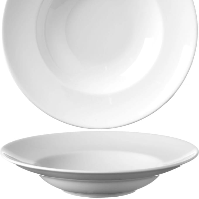 Speciaal pastabord wit diameter 265 x 50 mm set van 6