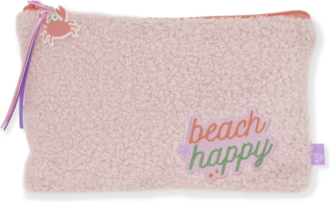 Kangaro etui - Beach Happy - roze teddy - 24x15cm