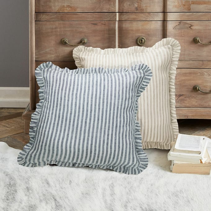 LOBERON Kussenhoes set van 2 Brenda blauw/wit
