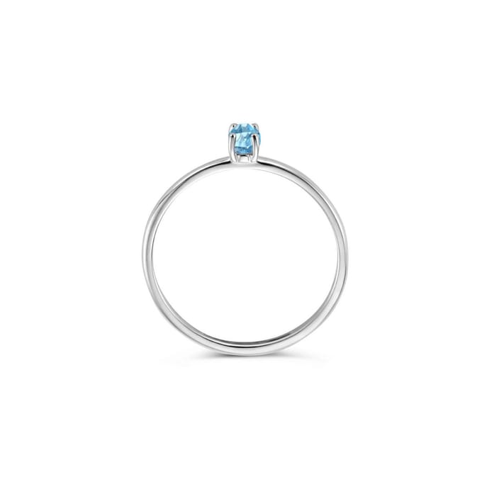 Blush Dames Ring Goud - Blauw/Witgoud - 16.50 mm / maat 52