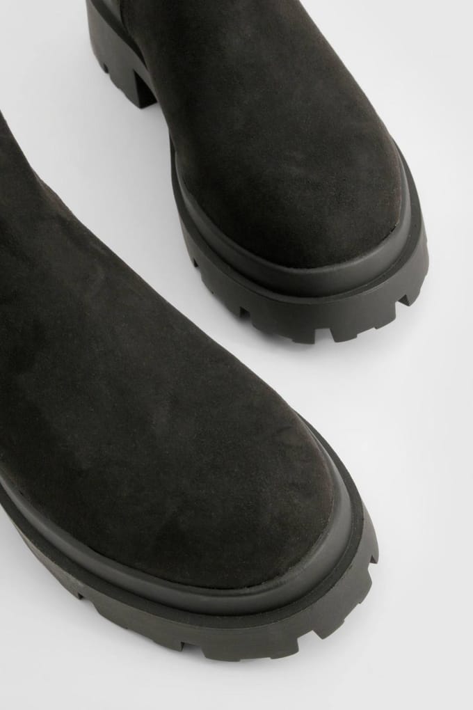 boohoo Dames Chunky Sole Chelsea Boots | Black | Maat: 3