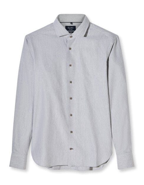 OLYMP Signature Casual Overhemd, Tailored Fit, Kent, Lichtgrijs