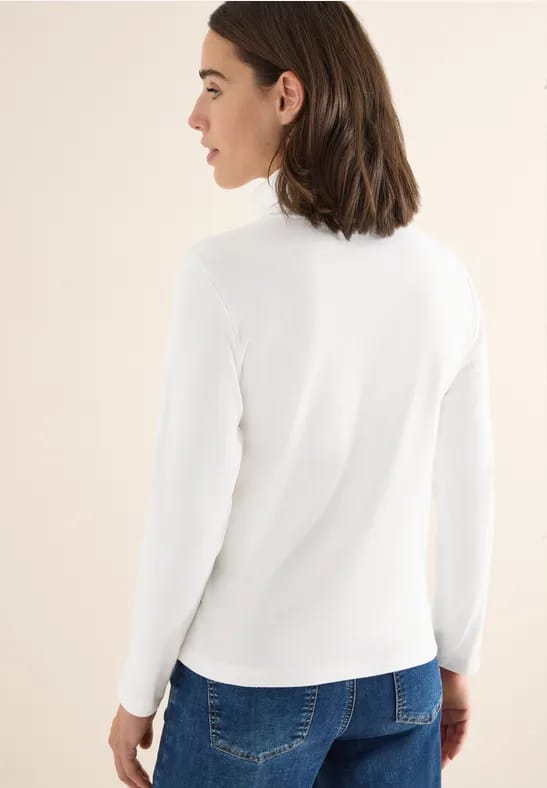 Shirt met lange mouwen en geribde textuur