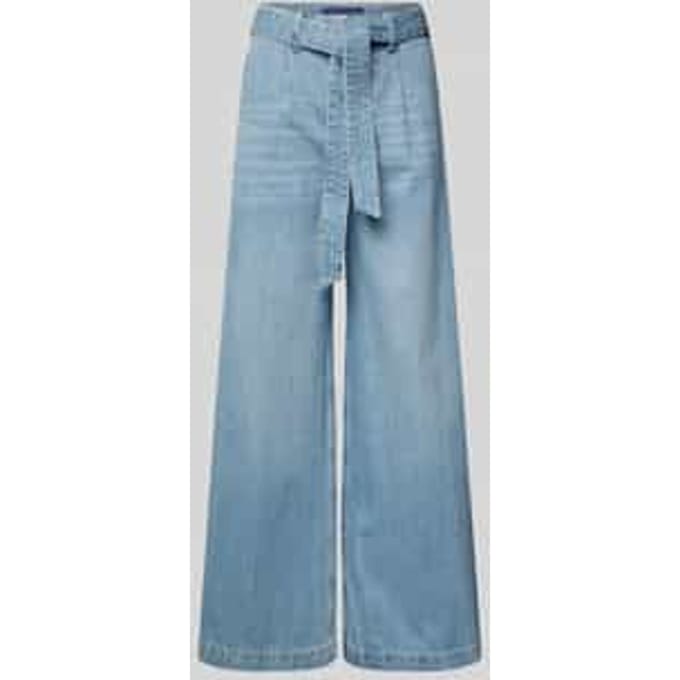 Wide leg jeans met strikceintuur