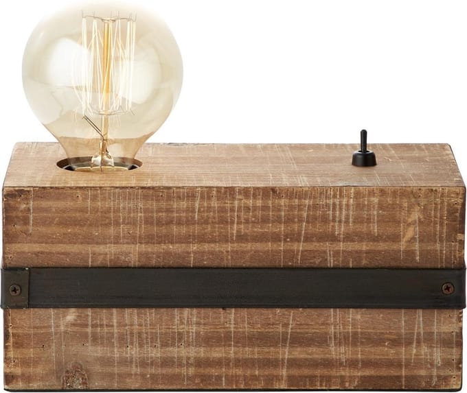 Brilliant Tafellamp Woodhill Zwart Hout E27
