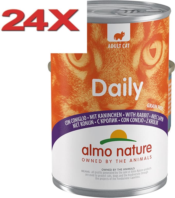 Almo Nature Dailymenu - Kattenvoer - Konijn - 24x400gr