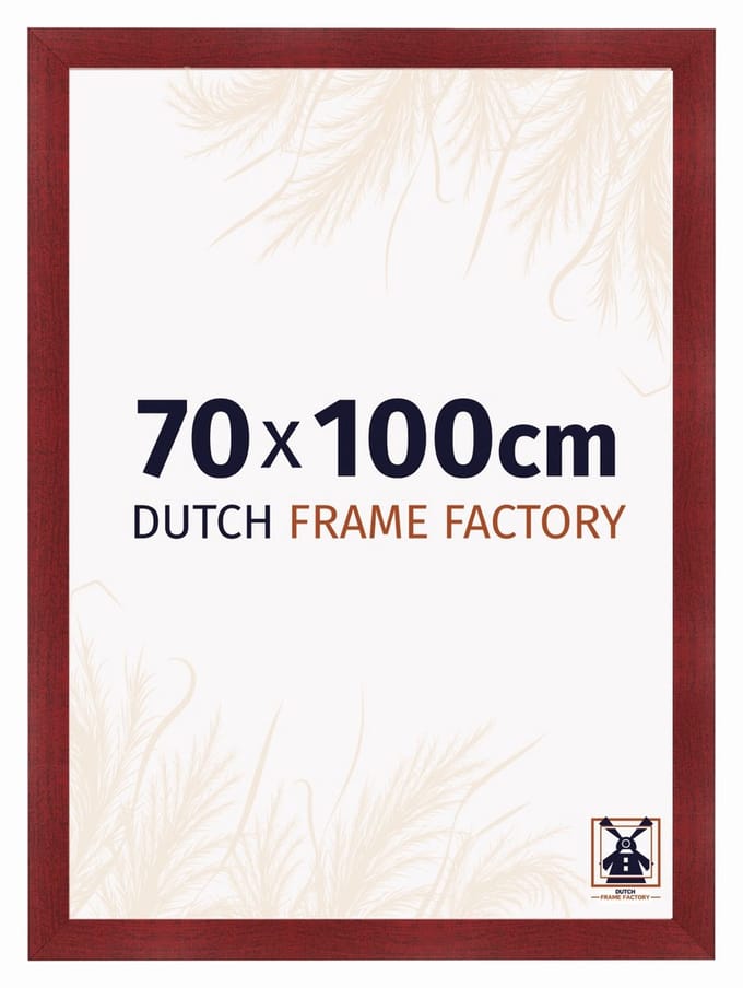 Fotolijst 70x100 cm - MDF - Wijnrood Geveegd - Praag