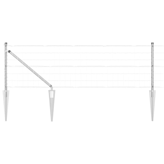 vidaXL - Euro-hek - met - grondpennen - 25 - x - 0,4 - m - Gegalvaniseerd - staal - Mesh