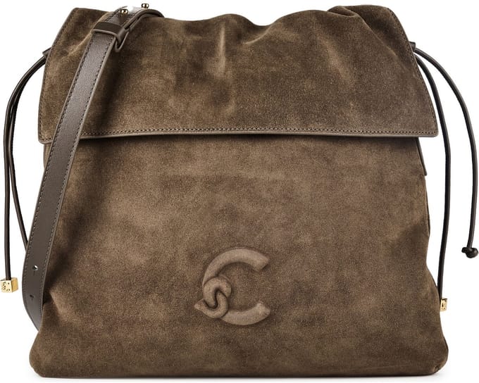 COCCINELLE Leren schoudertas Lidia Suede Le. / Smooth Le. Shoulderbag Fango / Fango donkergroen