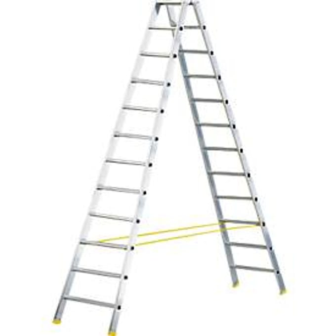 Dubbele trapladder MEHRSI®, 12 treden, 19 kg